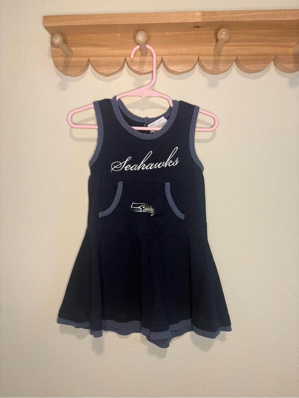 NFL Kids Navy Team Apparel Top with White Embroidery